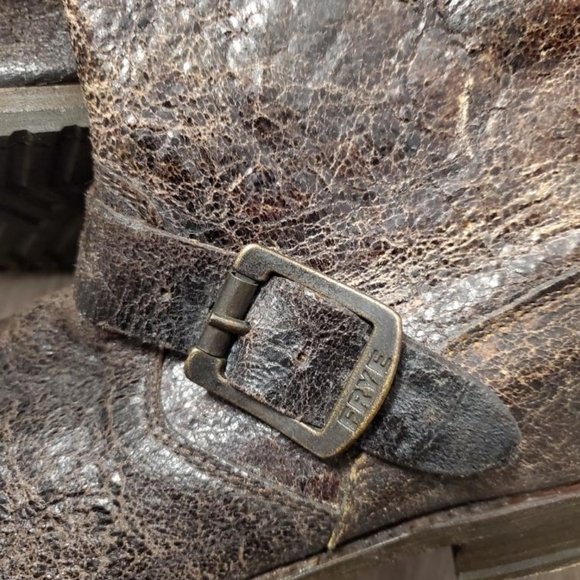 FRYE brown leather Distressed Veronica Slouch Boot - Picture 3 of 6